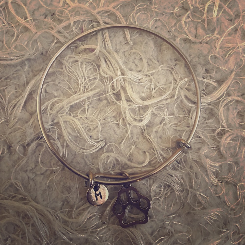 Paw print & monogram bracelet